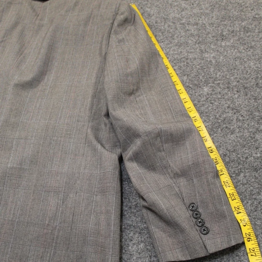 Vintage Burberrys Blazer Men Classic Plaid‎ Wool Two Button Sport Coat Jacket